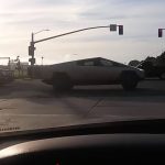 Camera crew filming Tesla Cybertruck on Crenshaw Blvd near SpaceX HQ, Jan 25, 2020