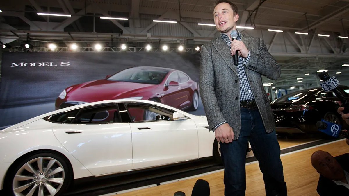 lon Musk at the Tesla Model S production launch at the Fremont factory, June 2012. Photo shared by Musk on X, March 2026.