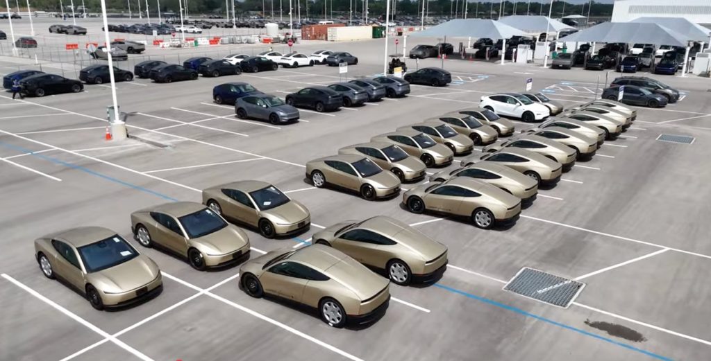 Tesla Cybercab fleet spotted at Gigafactory Texas [Credit: Joe Tegtmeyer)